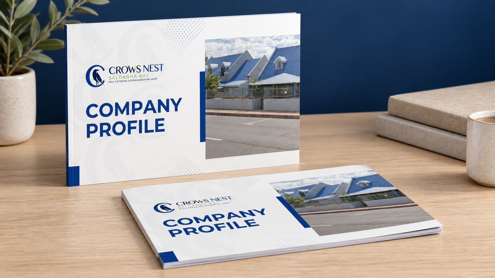 Crow’s Nest concept mockup: company-profile booklet