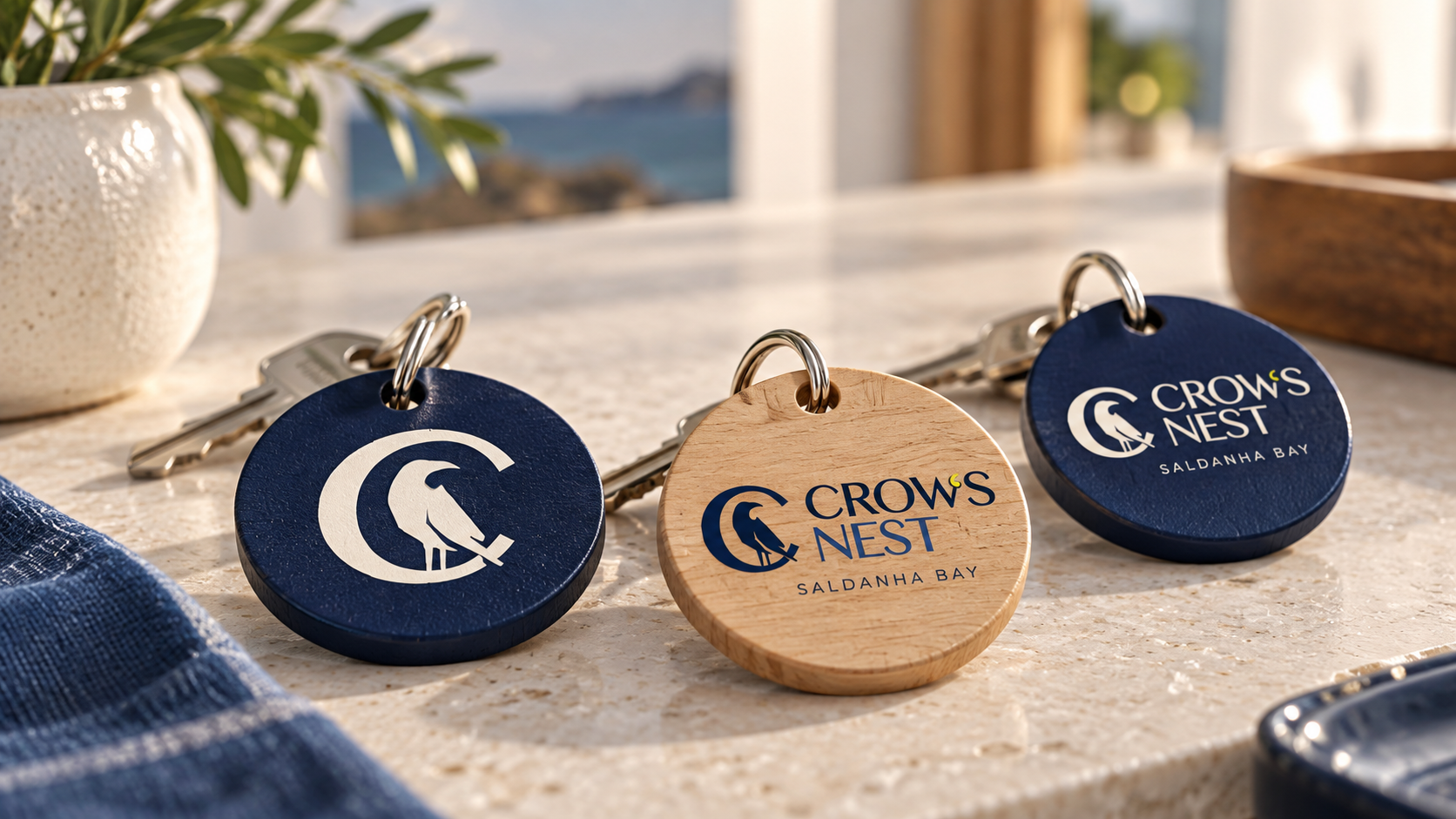 Crow’s Nest concept mockup: room key tags